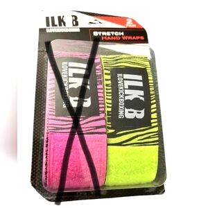 I Love Kickboxing Neon Green Zebra Print Hand Wraps (1 set)